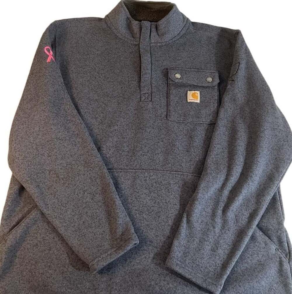 Carhartt Fleece Pullover Sweatshirt Blue Fleece Lined Pocket #WorkWear